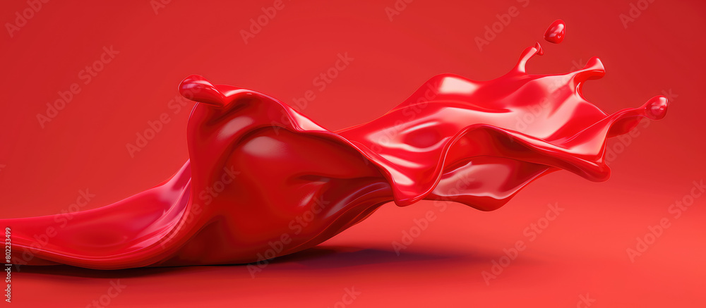 Fototapeta premium Red Abstract background for backdrop. Simple illustration wallpaper for presentation, banner, web. Minimalistic 3d texture.