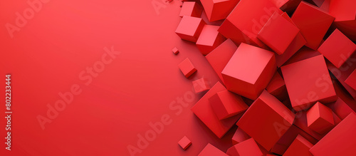 Red Abstract background for backdrop. Simple illustration wallpaper for presentation  banner  web. Minimalistic 3d texture.