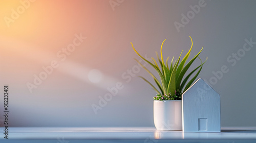 background with house plants and copy space