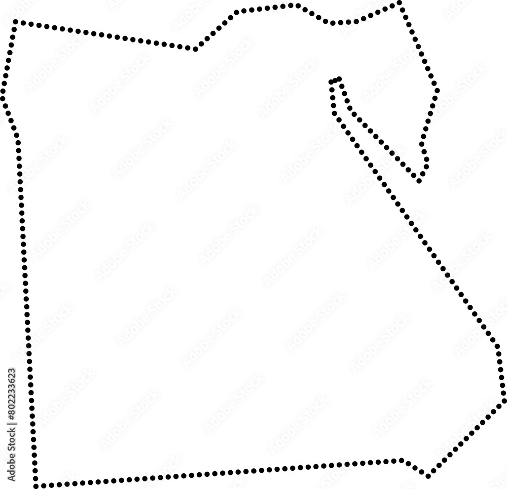 dot line drawing of egypt map.