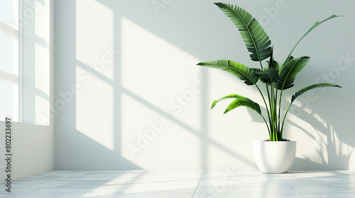 background with house plant and copy space