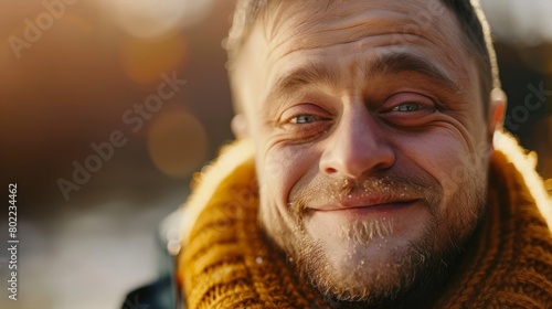 a man with Down syndrome captured in natural light photo