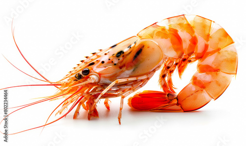 Tasty Juicy Shrimp Raw Seafood Food Fresh Marine Isolated Photography Background Cooking Ingredient Shrimp White Clean photo