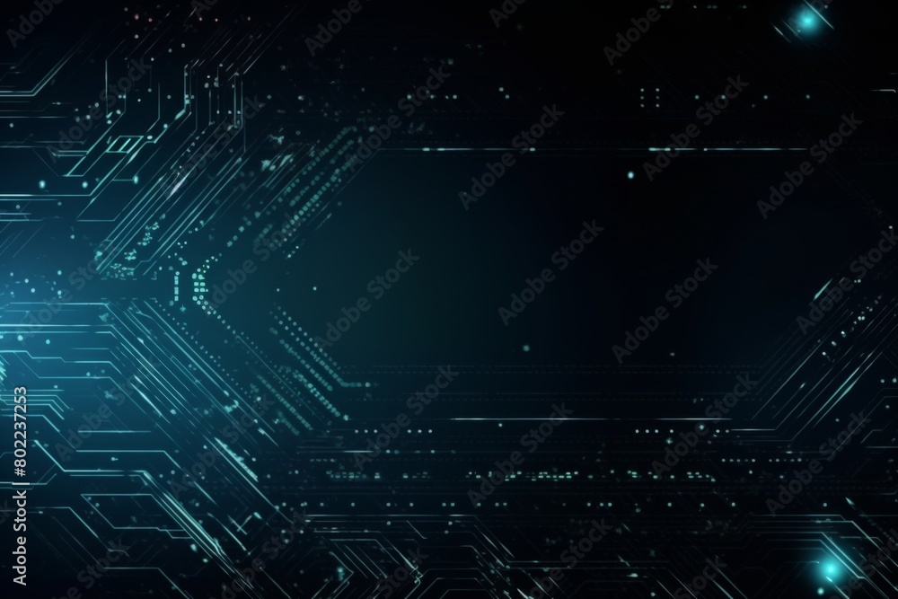 Obraz premium A computer circuit board illuminated by mesmerizing blue and green lights, creating a futuristic and cutting-edge display. Generative AI