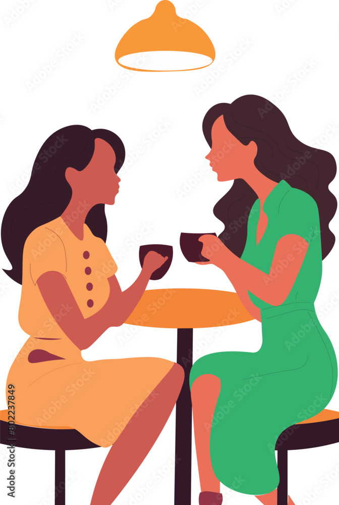 fashionable girls, friends in a cafe fashionable girls, friends in a cafe
