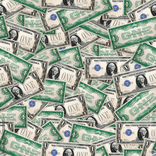 1 Silver dollar Bills Seamless Money Background 