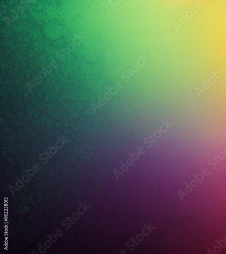 Colorful green, purple and yellow gradient background with grainy texture