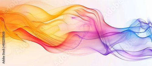 Colorful of smoke waves on white background, colorful gradient, vibrant color scheme, bright and bold colors.