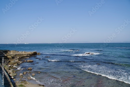 Waves crashing in Kannonzaki Park