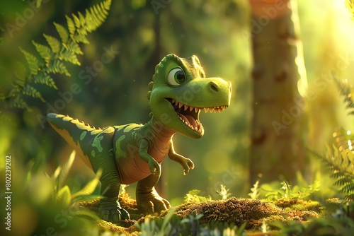 cute happy dinosaur. © Prarichart
