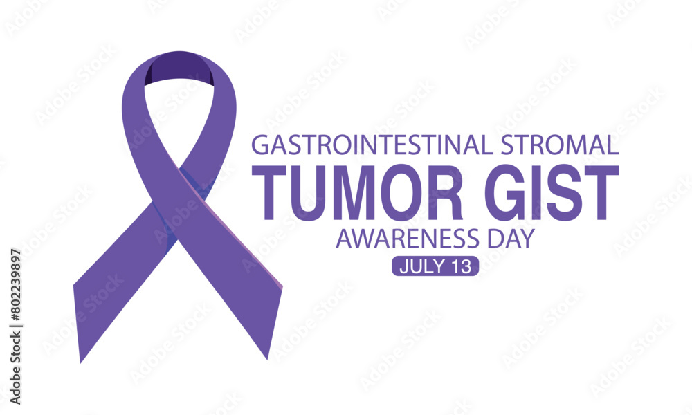 Gastrointestinal Stromal Tumor GIST awareness day is observed every year in July 13, Lavender or violet color ribbon Cancer Awareness Product. Gastrointestinal Stromal Tumor GIST awareness day is observed every year in July 13, Lavender or violet color ribbon Cancer Awareness Product.