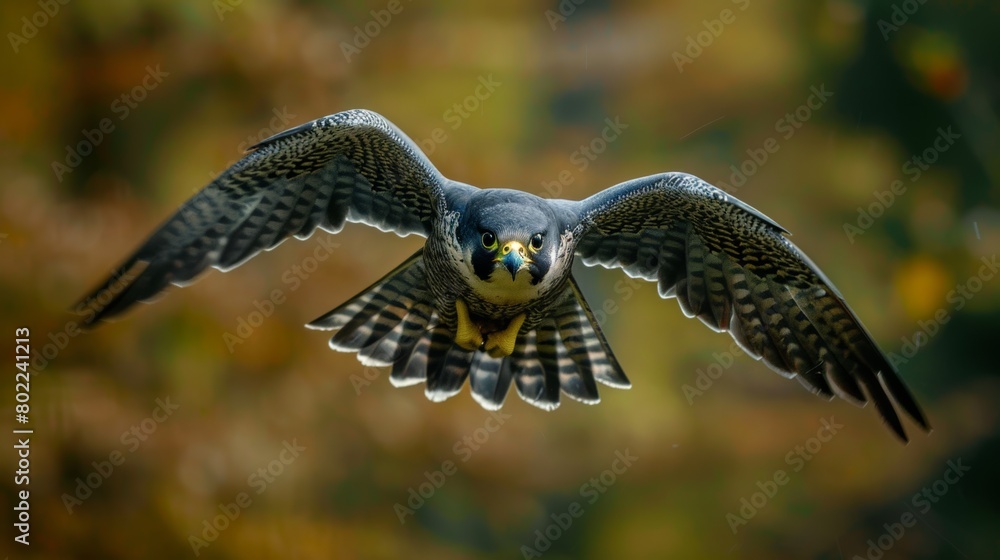 Fototapeta premium Falcon bird In Flight action.