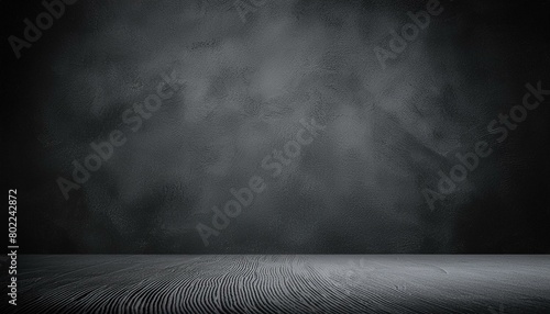 Black, dark and gray abstract cement wall and studio room , interior texture for display products. wall background. photo