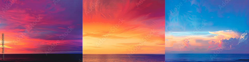 Delight in the subtle nuances of color in a sunrise gradient, where each hue adds depth and dimension to the sky, creating a captivating scene for visual storytelling.
