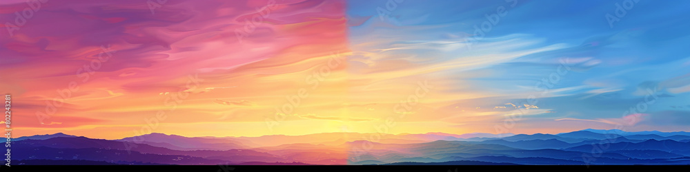 Delight in the subtle nuances of color in a sunrise gradient, where each hue adds depth and dimension to the sky, creating a captivating scene for visual storytelling.