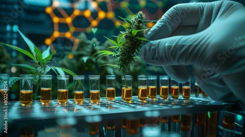Develop standardized testing methods for cannabinoid potency and purity, Establish reliable and consistent methods for analyzing the chemical composition of cannabis products photo