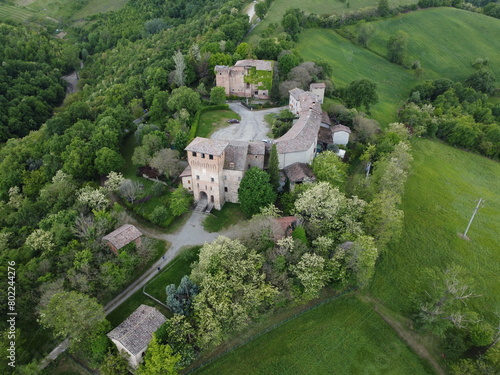 Il castello di Casalgrande, in provincia di Reggio Emilia, tra le verdi colline dell'Emilia Romagna, ai piedi dei monti Appennini  photo