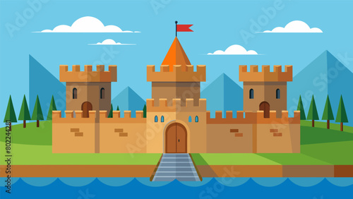 A sy castle with high walls and a moat representing a fortified immune system..