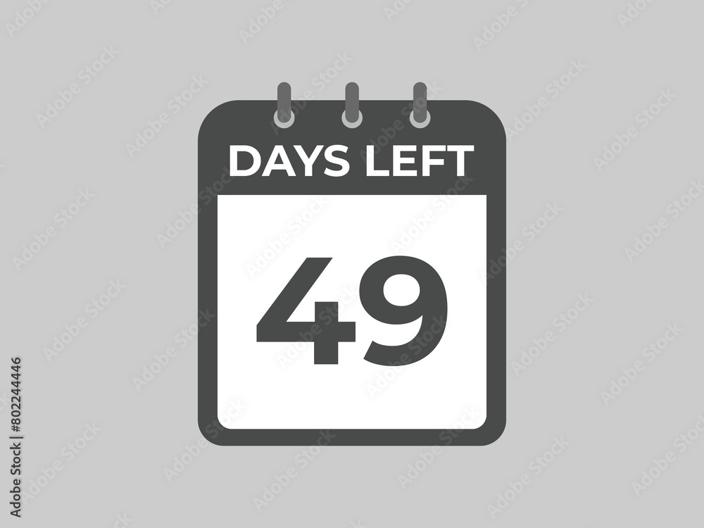 49 days to go countdown template. 49 day Countdown left days banner design. 49 Days left countdown timer
49 days to go countdown template. 49 day Countdown left days banner design. 49 Days left countdown timer