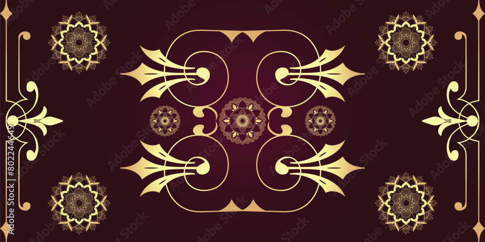 Vector ornate seamless border in Victorian style. Gorgeous element for design, place for text. Ornamental vintage pattern for wedding invitations, birthday and greeting cards.Traditional golden decor. Vector ornate seamless border in Victorian style. Gorgeous element for design, place for text. Ornamental vintage pattern for wedding invitations, birthday and greeting cards.Traditional golden decor.