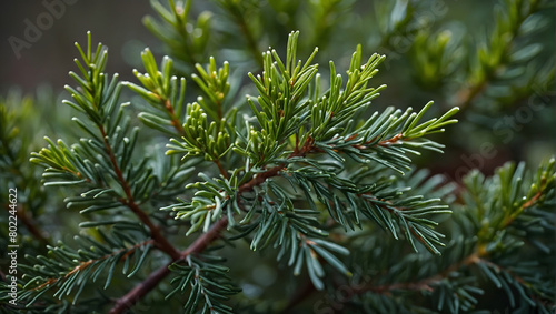 a detailed macro image showcasing the vibrant greenery of juniper leaves up close.