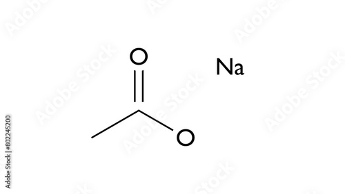 Tablou pe pânză sodium acetate molecule, structural chemical formula, ball-and-stick model, isol