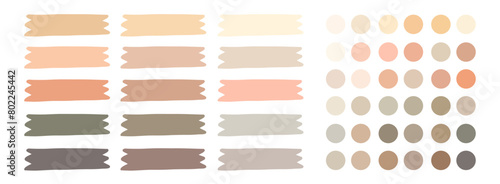 Gentle, earthy tones echo a peaceful summer woodland, invoking warmth and calm. Ideal for nature-themed designs. Versatile Color Palette for art and design.