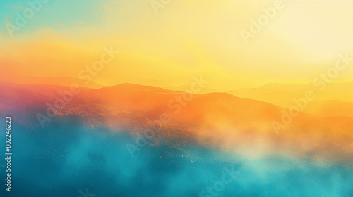 Delight in a sunrise gradient spectacle infused with energy, where luminous yellows transition into azure blues, providing a vibrant stage for digital assets.
