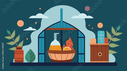 A customdesigned sauna with a builtin aromatherapy system allowing you to enjoy various scents while detoxifying..
