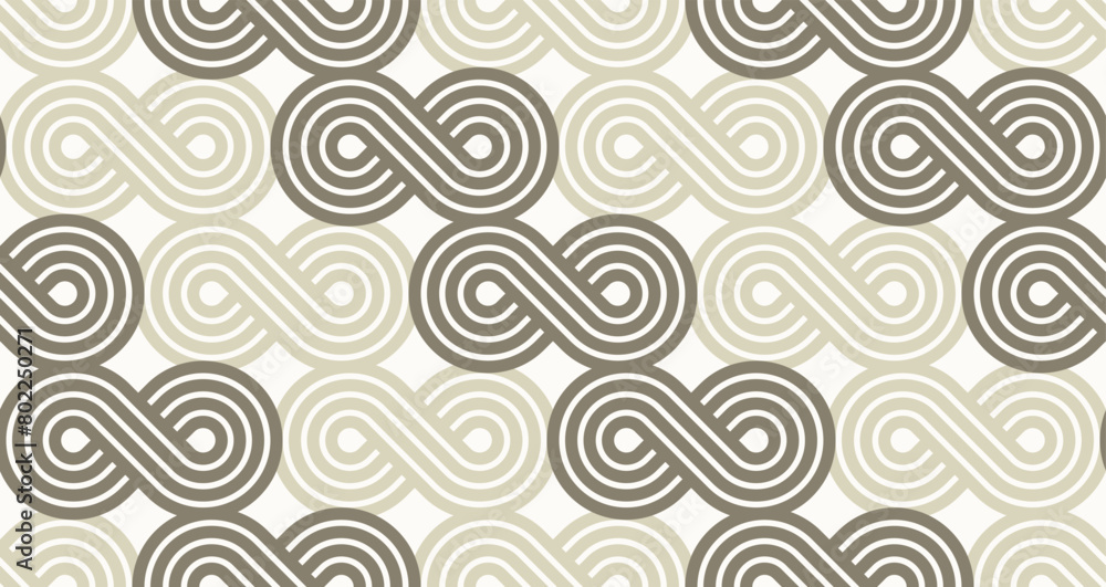 Lattice geometric seamless pattern vector design, trendy retro style minimal grid tiling, net linear art.