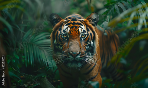 tiger running in the jungle