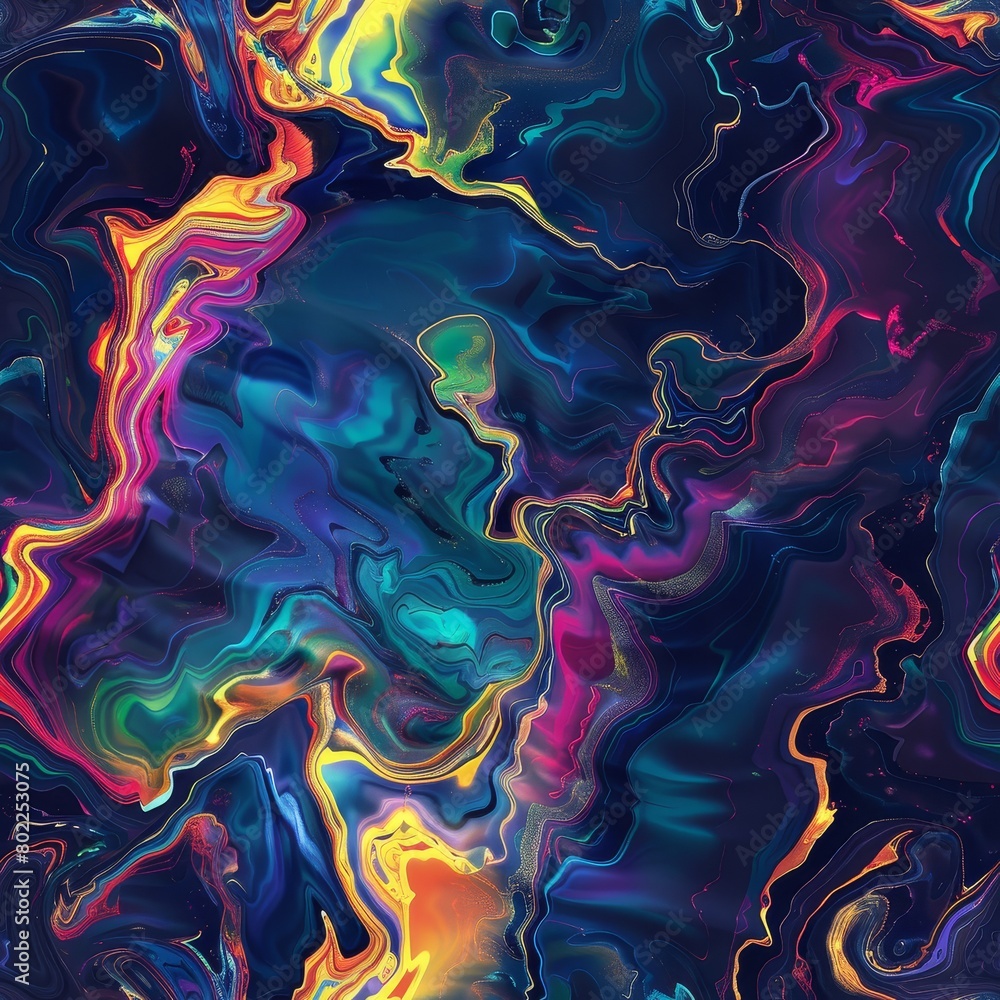 Abstract multicolored pattern in the style of liquid formations