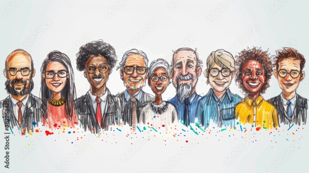 A group of diverse people of different ages and ethnicities, all smiling. A group of diverse people of different ages and ethnicities, all smiling.