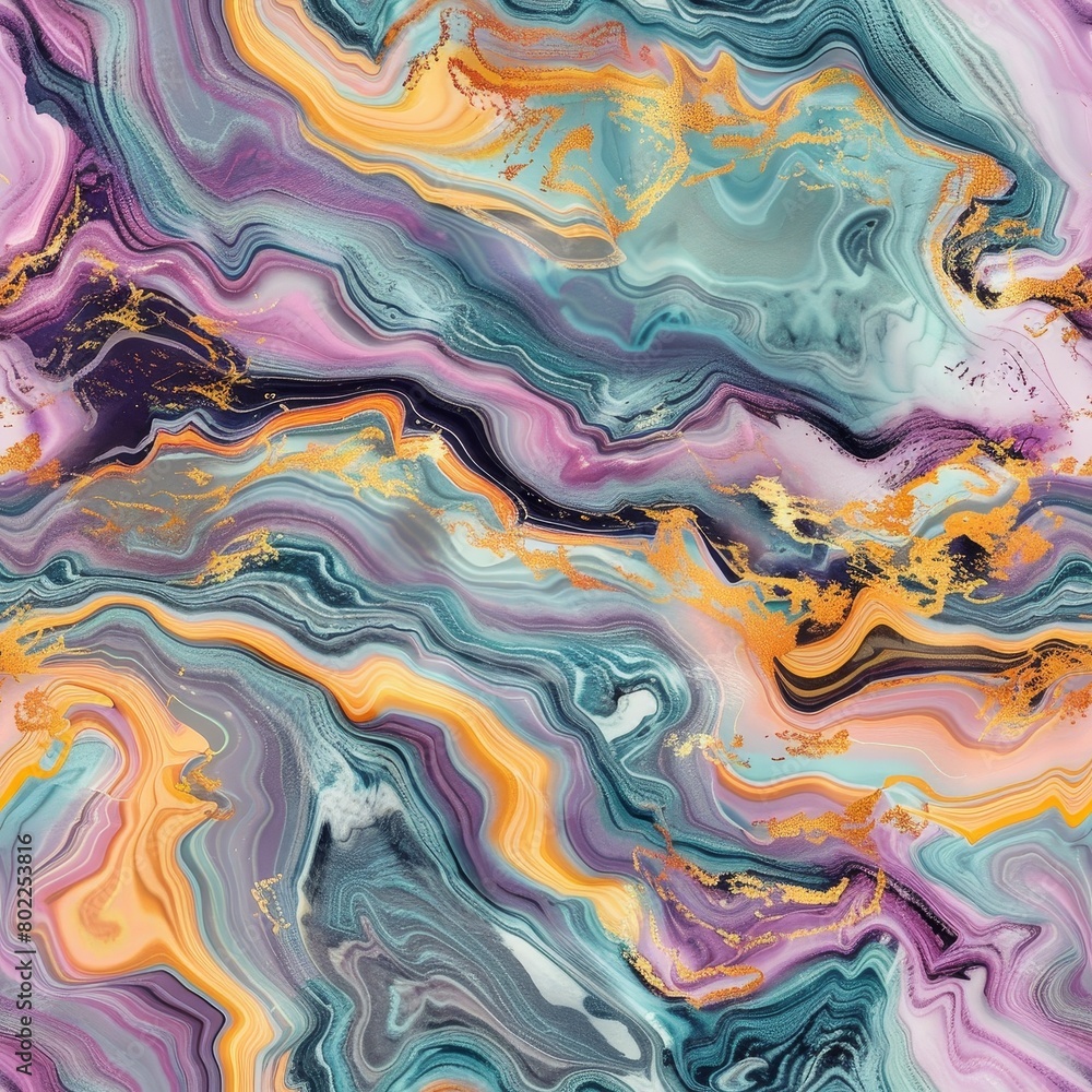 Abstract multicolored pattern in the style of liquid formations