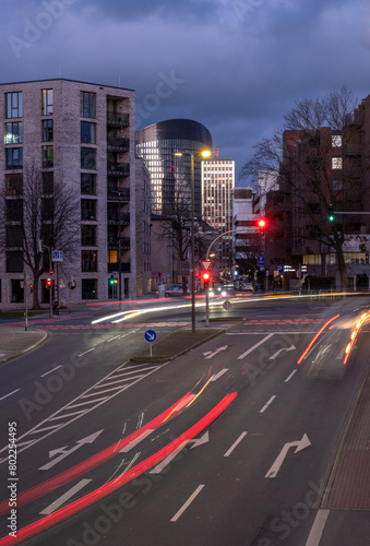 Night city and traffic Dortmund Germany