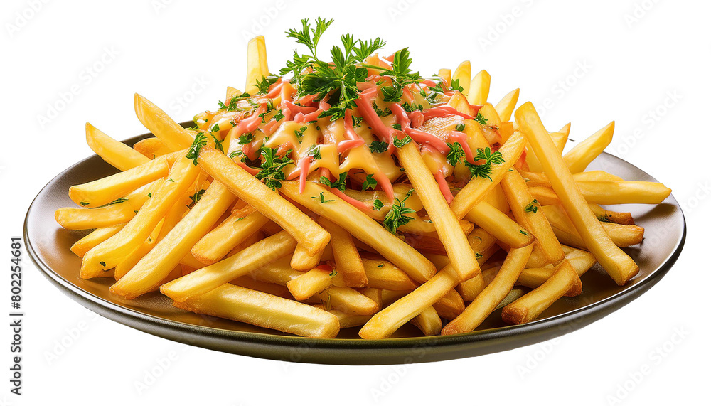 Delicious Belgian frites served on a plate Delicious Belgian frites served on a plate
