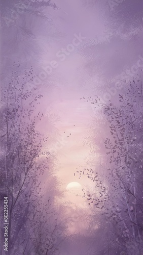 Fantasy floral watercolor, pastel, drawing romantic purple pink dawn background photo