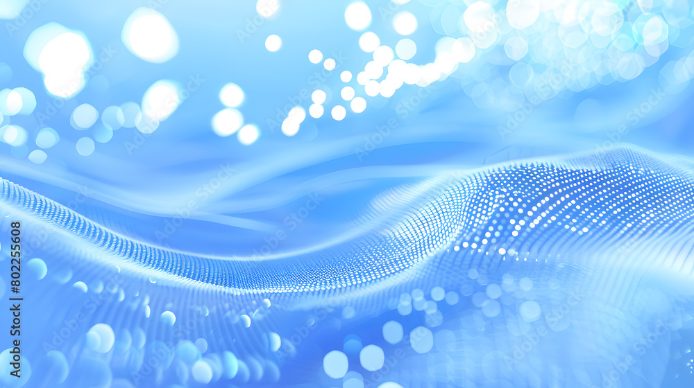 Abstract blue wavy dots with blurred light curved lines background. Generative AI. Abstract blue wavy dots with blurred light curved lines background. Generative AI.