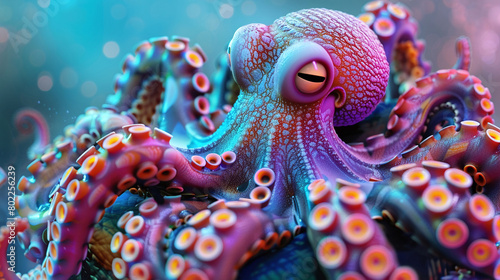 .An octopus is a cephalopod mollusc that has eight arms and three hearts. It is a very intelligent creature and can be found in all oceans © INsprThDesign