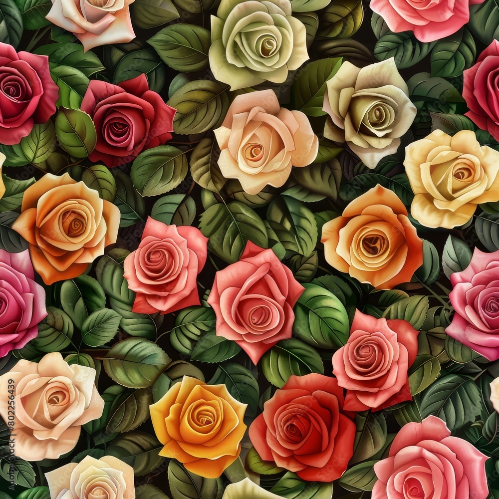 Colored roses beautiful pattern background Colored roses beautiful pattern background