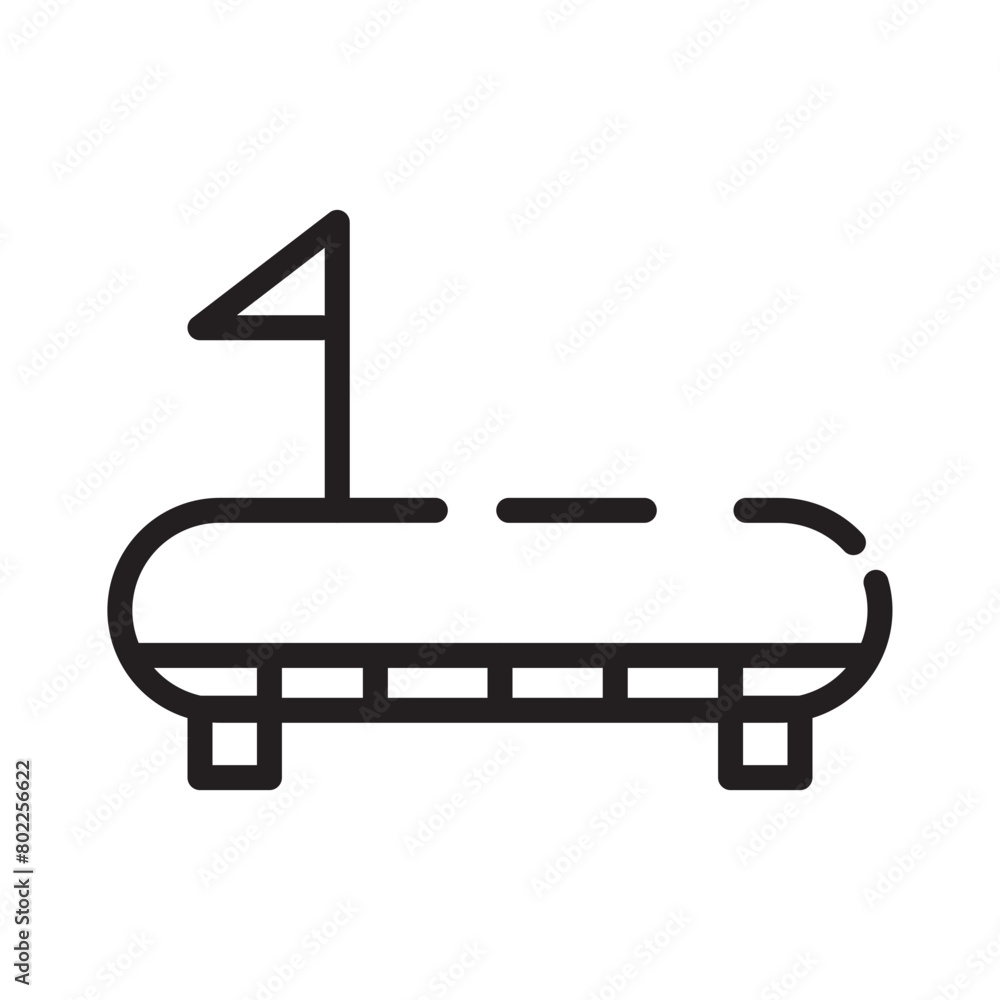 Diving Flag Swim Line Icon Diving Flag Swim Line Icon