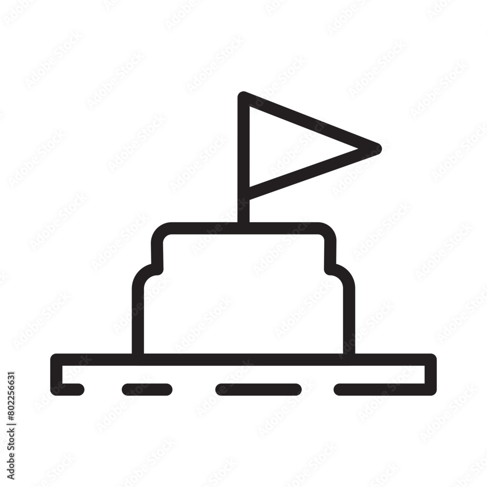 Diving Flag Travel Line Icon Diving Flag Travel Line Icon