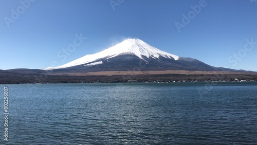 Mount Fuji photo taken next to Lake Yamanaka