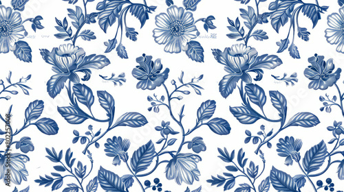 Elegant blue floral tapestry pattern for stylish designs