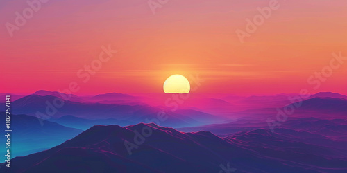 Behold the enchanting beauty of a sunrise gradient animation, where vibrant colors seamlessly blend into deeper shades, creating a mesmerizing visual journey for the viewer.
