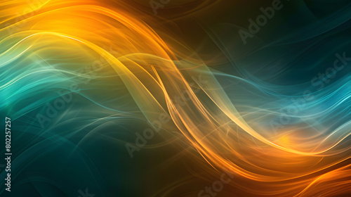 Abstract teal orange yellow black abstract gradient Background. Generative AI.