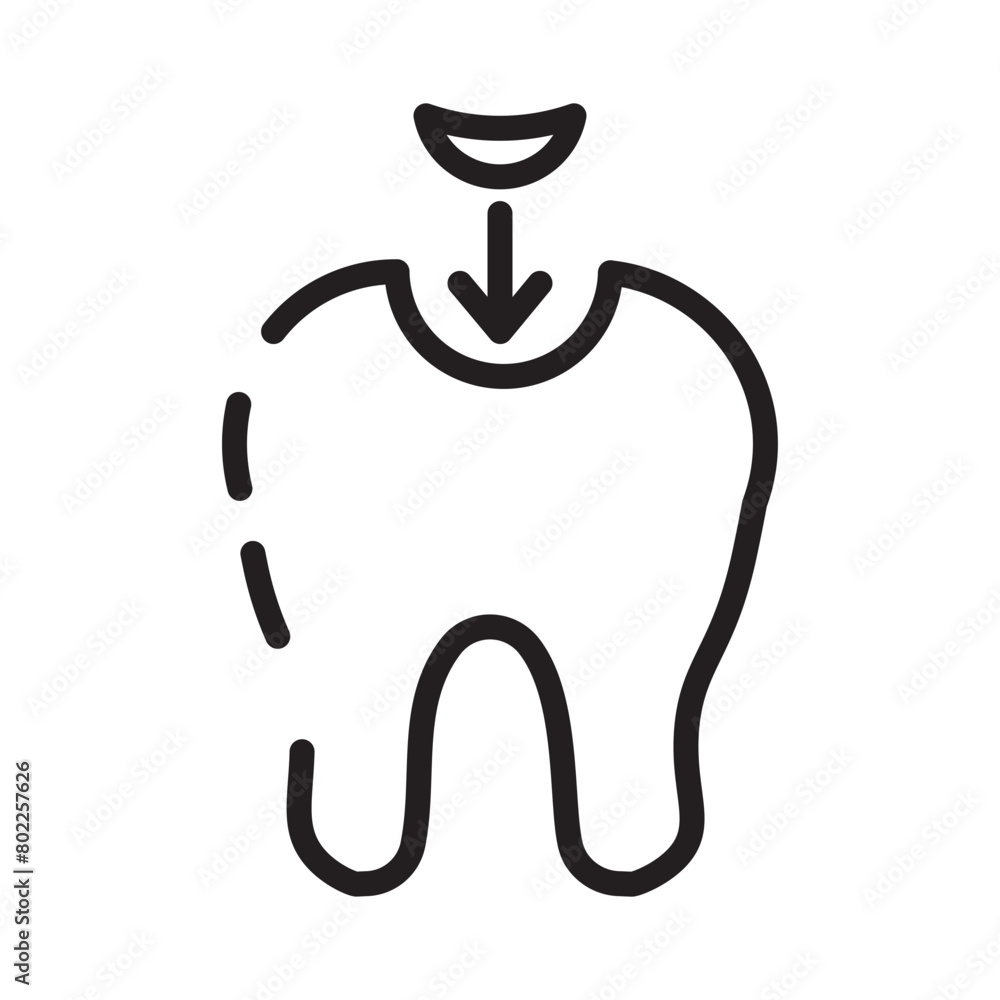 Care Decay Dental Line Icon Care Decay Dental Line Icon
