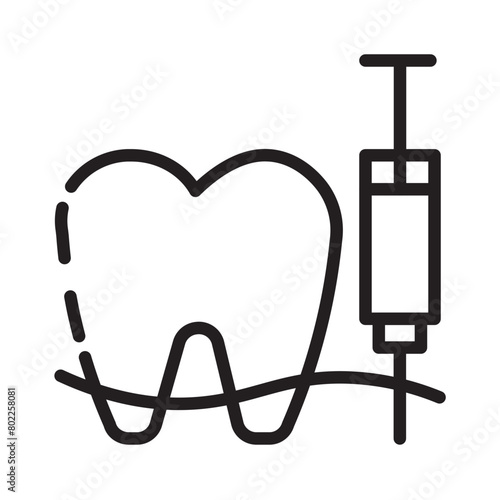 Dental Anesthesia Medical Line Icon