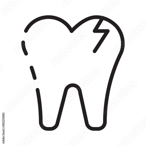 Ache Dental Tooth Line Icon