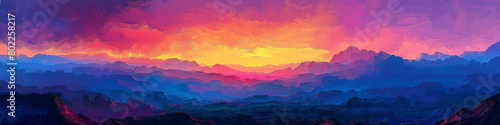 Behold the enchanting allure of a sunrise gradient vista, where bold colors meld with rich hues, painting a breathtaking panorama that ignites the imagination. © Kanwal